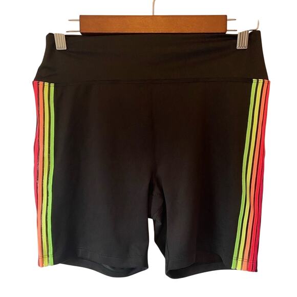 VICTORIA'S Secret Pink Women's Med Ultimate Classic Colorful Rainbow Bike Shorts - Picture 1 of 8